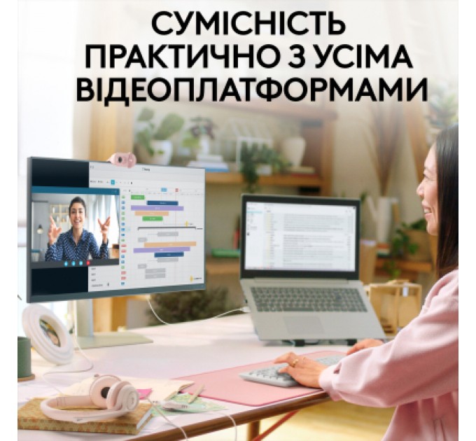 Веб-камера Logitech Brio 100 Full HD Rose (960-001623)