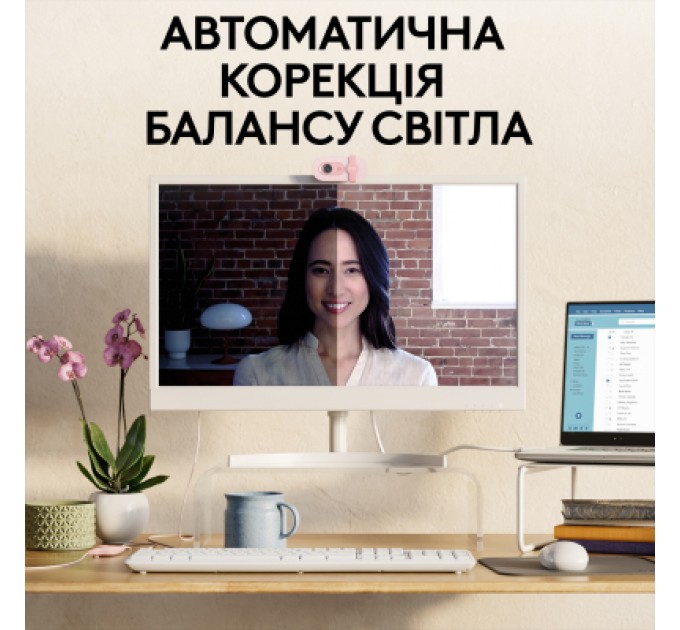Веб-камера Logitech Brio 100 Full HD Rose (960-001623)