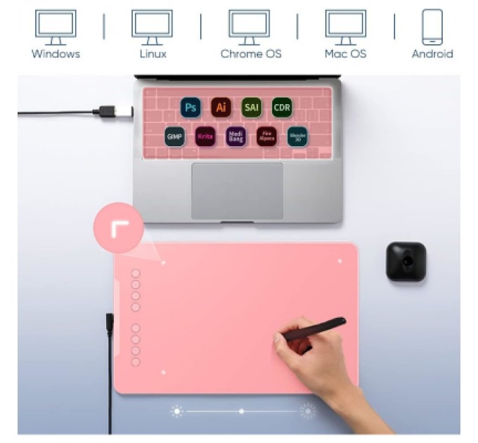 Графічний планшет XP-Pen Deco 01V2 Pink