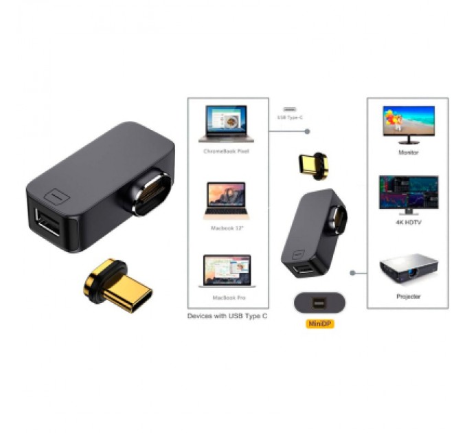 Перехідник USB-C to Mini DisplayPort 8K60Hz PowerPlant (CA914272)