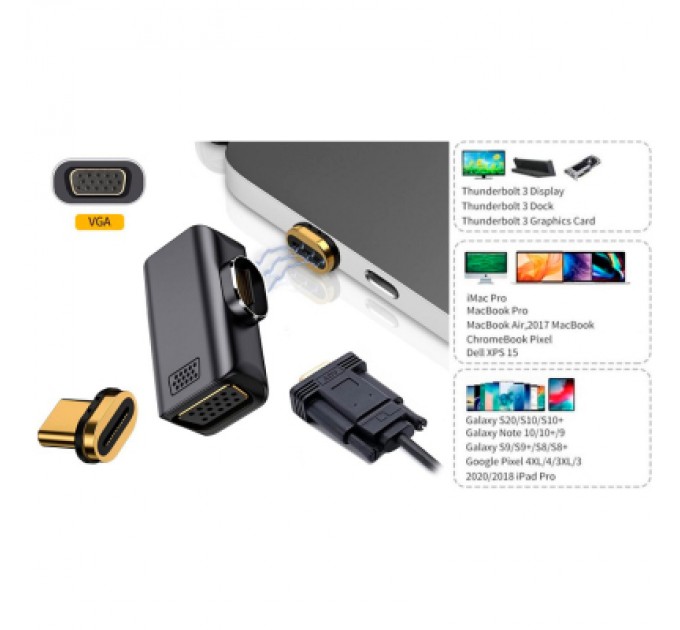 Перехідник USB-C to VGA 1080P60Hz PowerPlant (CA914289)