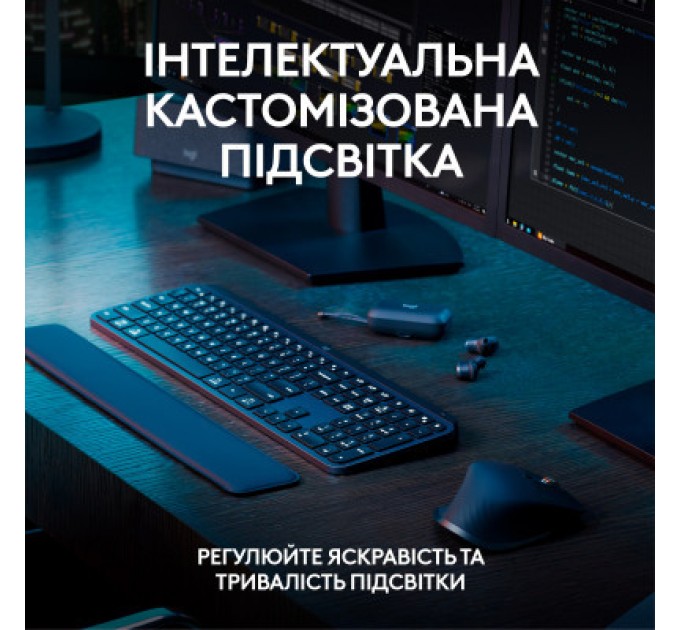 Комплект Logitech MX Keys S Plus Palmrest Wireless UA Graphite (920-011614)