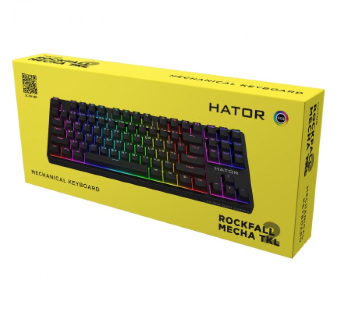 Hator Клавіатура Hator Rockfall 2 Mecha TKL Orange USB Black (HTK-520)