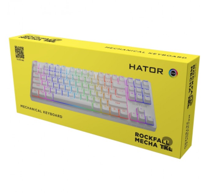 Клавіатура Hator Rockfall 2 Mecha TKL Orange USB White (HTK-521)