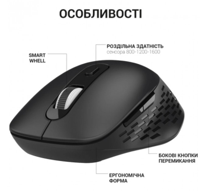 Мишка OfficePro M230B Silent Click Wireless/Bluetooth Black (M230B)