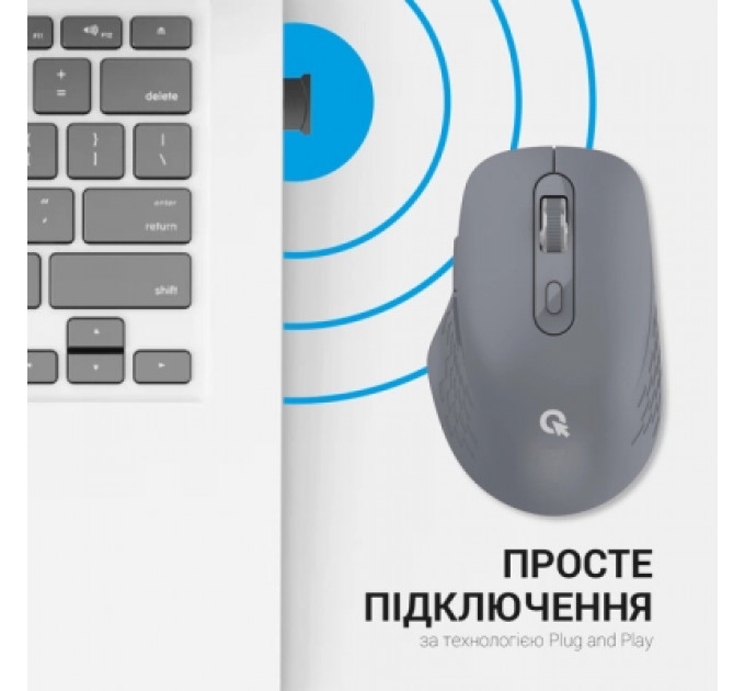 Мишка OfficePro M230G Silent Click Wireless/Bluetooth Gray (M230G)