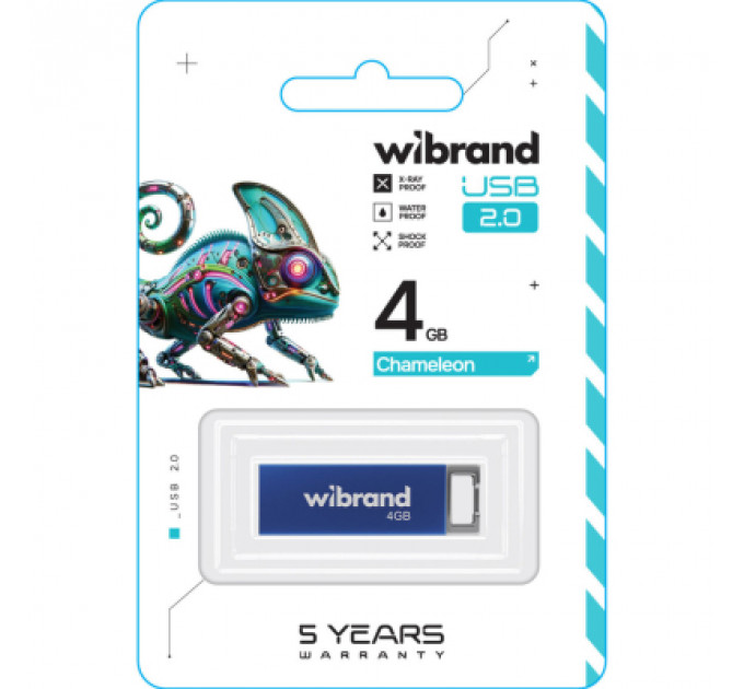 USB флеш накопичувач Wibrand 4GB Chameleon Blue USB 2.0 (WI2.0/CH4U6U)
