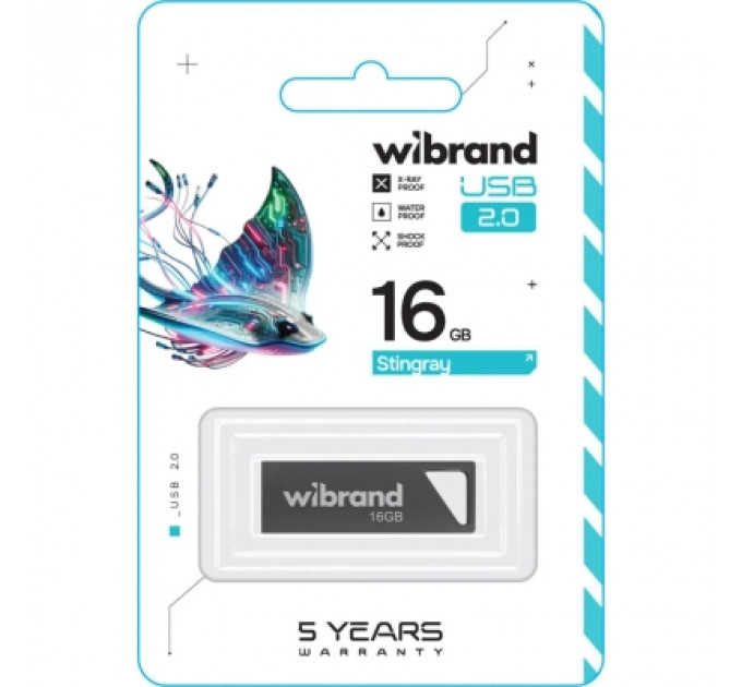 USB флеш накопичувач Wibrand 16GB Stingray Grey USB 2.0 (WI2.0/ST16U5G)