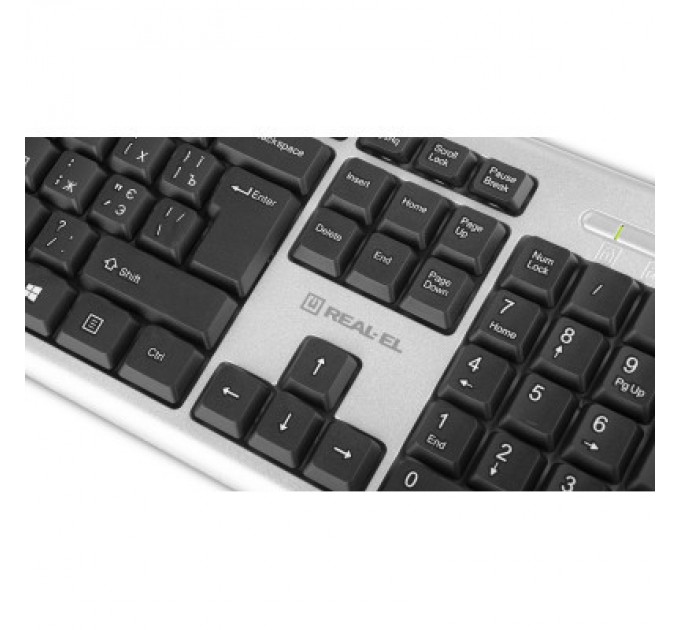 Клавіатура REAL-EL 507 Standard USB Silver