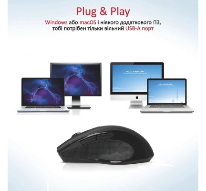 Мишка Promate Breeze Wireless Black (breeze.black)