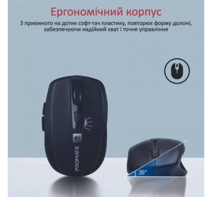 Мишка Promate Breeze Wireless Black (breeze.black)