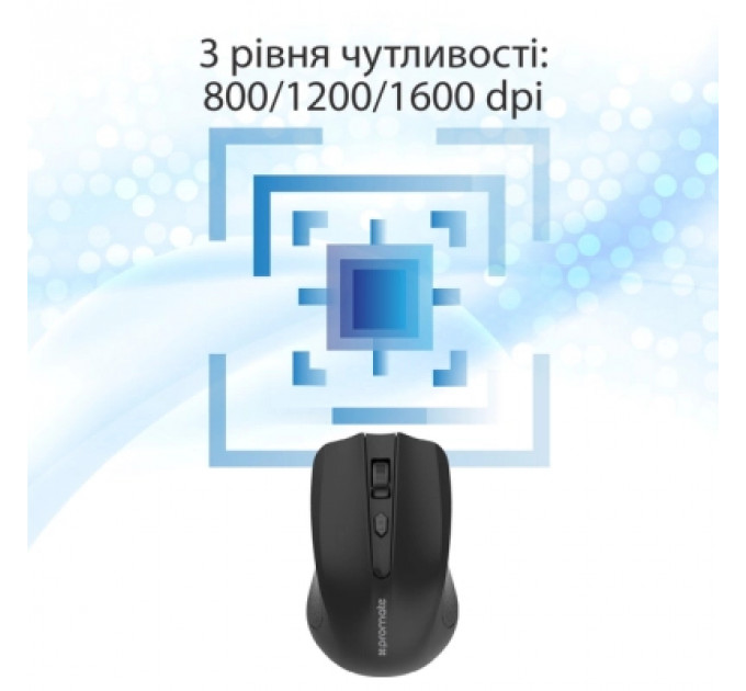 Мишка Promate Clix-8 Wireless Black (clix-8.black)