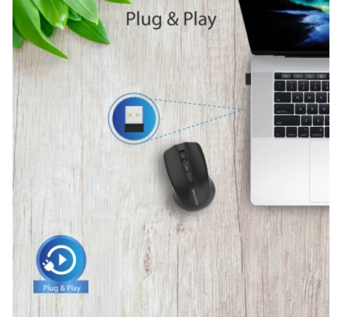 Мишка Promate Clix-8 Wireless Black (clix-8.black)