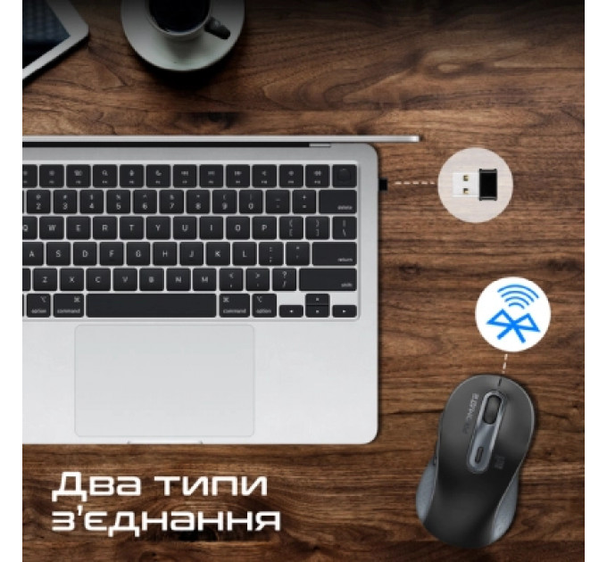 Мишка Promate Ken Wireless/Bluetooth Black (ken.black)