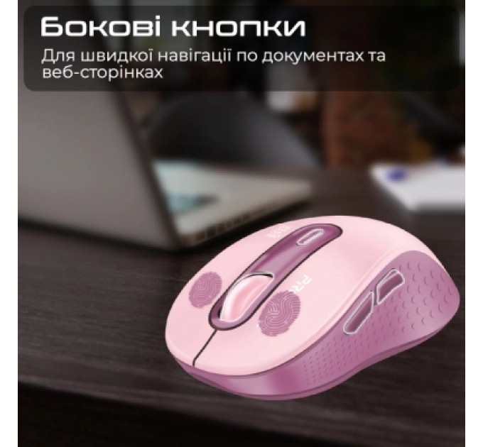 Мишка Promate Ken Wireless/Bluetooth Pink (ken.pink)