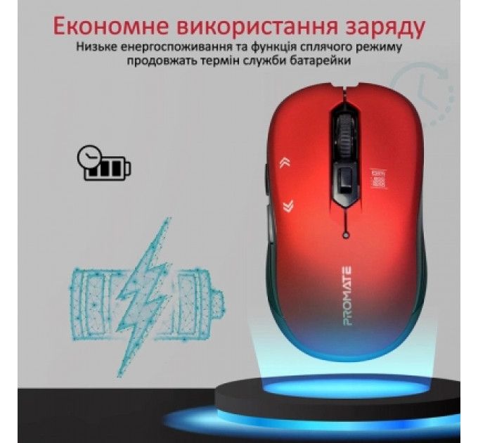 Мишка Promate Slider Wireless Red (slider.red)