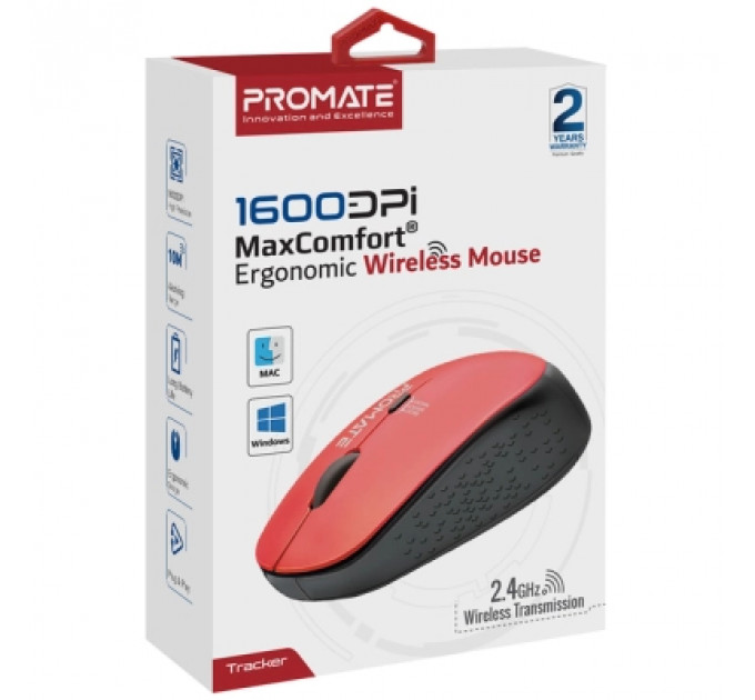 Мишка Promate Tracker Wireless Red (tracker.red)