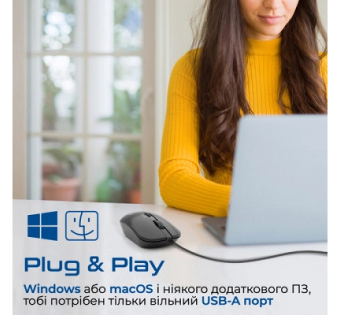 Мишка Promate CM-2400 USB Black (cm-2400.black)