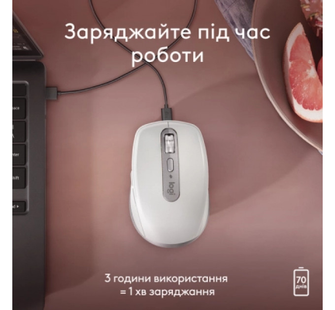 Мишка Logitech MX Anywhere 3S для MAC Wireless Pale Grey (910-006946)