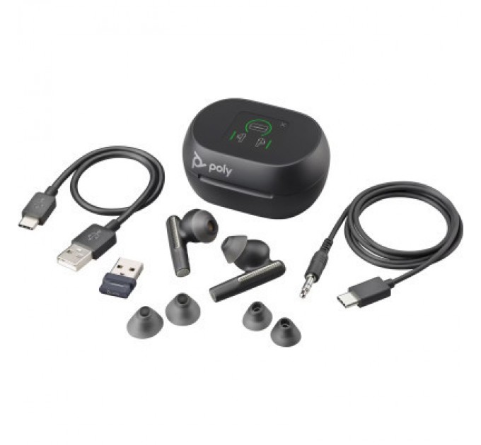 Poly Навушники Poly Voyager Free 60+ Earbuds + BT700A + TSCHC Black (7Y8G3AA)