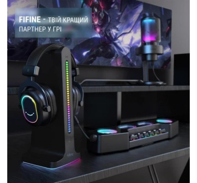 Навушники Fifine H6 RGB 7.1 Black (H6)