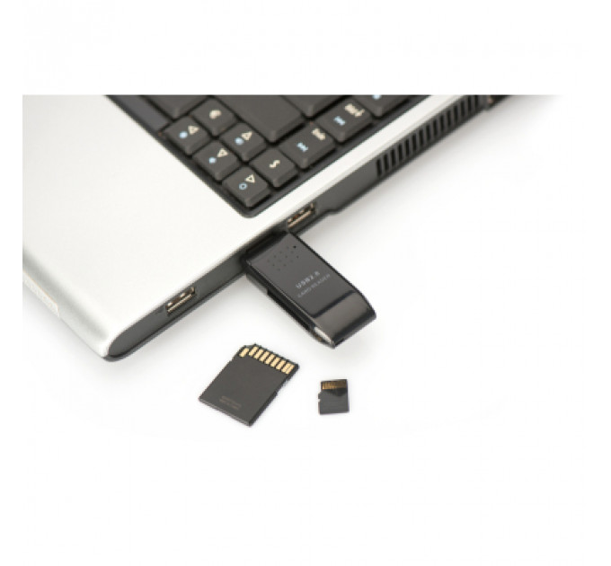 Зчитувач флеш-карт Digitus USB 2.0 SD/MicroSD (DA-70310-3)