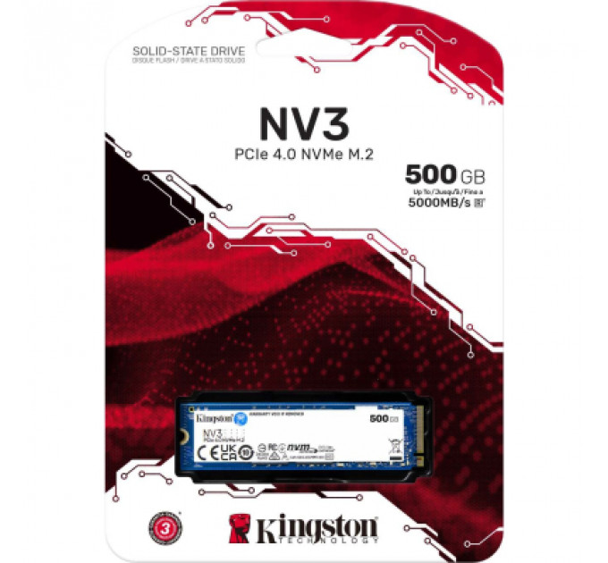 Накопичувач SSD M.2 2280 500GB Kingston (SNV3S/500G)