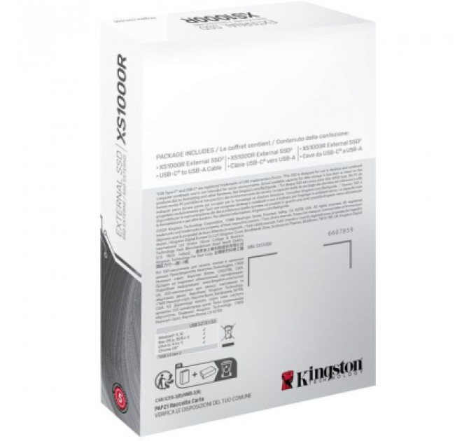 Накопичувач SSD USB-C 1TB Kingston (SXS1000R/1000G)