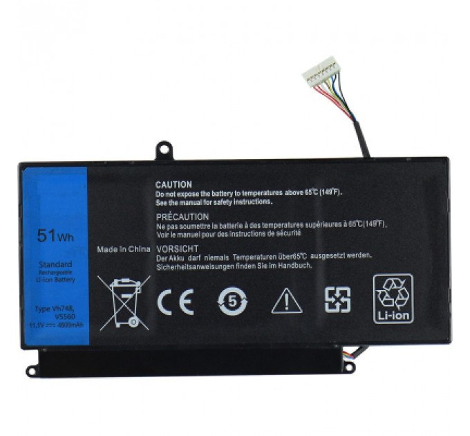 Акумулятор до ноутбука Dell Vostro 5470 VH748, 51Wh (4600mAh), 3cell, 11.1V, Li-ion AlSoft (A47934)