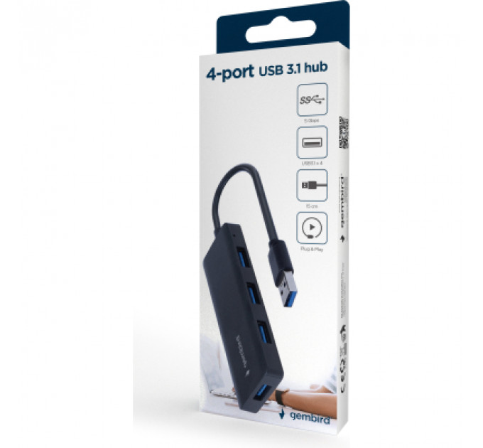 Концентратор Gembird 4 x USB 3.1 (UHB-U3P4-03)