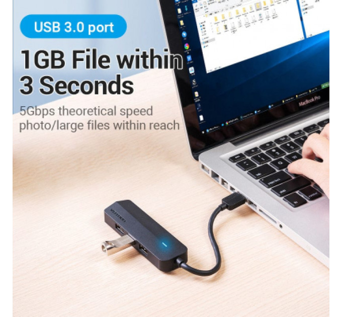 Концентратор Vention USB 3.0 to 3хUSB 3.0/2хTRS Audio/USB Micro 1.0m (CHIBF)