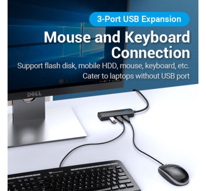 Концентратор Vention USB 3.0 to 3хUSB 3.0/2хTRS Audio/USB Micro 1.0m (CHIBF)
