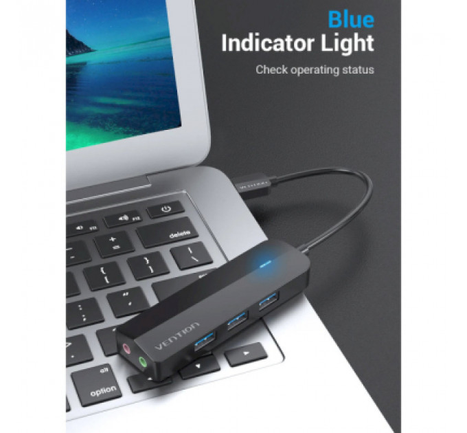 Концентратор Vention USB 3.0 to 3хUSB 3.0/2хTRS Audio/USB Micro 1.0m (CHIBF)