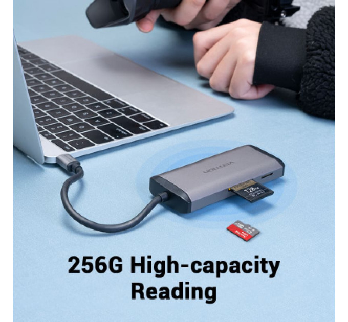 Концентратор Vention USB 3.1 Type-C to 3хUSB 3.0/TF/SD/PD 87W 6-in-1 (TGRHB)