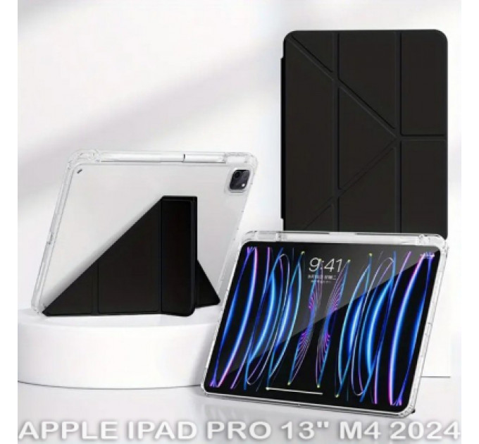 Чохол до планшета BeCover Ultra Slim Origami Transparent Apple iPad Pro 13" M4 2024 Black (711693)