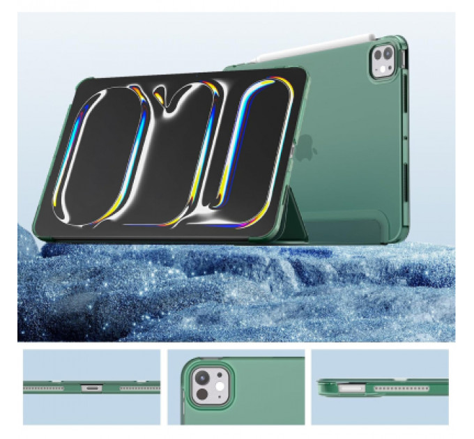 Чохол до планшета BeCover Tri Fold Hard Apple iPad Pro 11" M4 2024 Dark Green (711727)