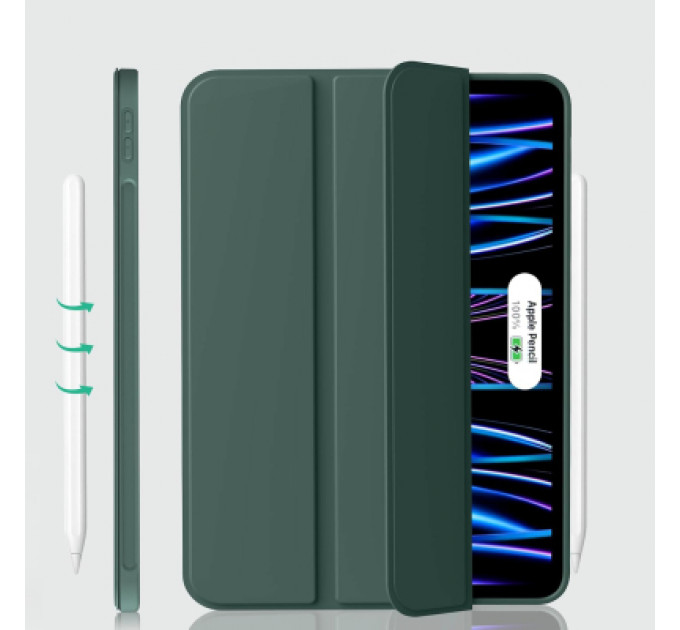 Чохол до планшета BeCover Tri Fold Soft TPU Silicone Apple iPad Pro 11" M4 2024 Dark Green (711746)