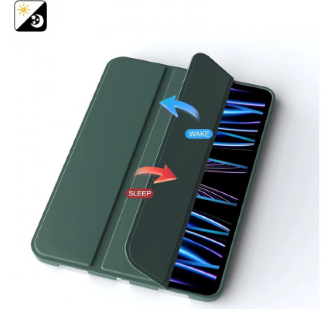 Чохол до планшета BeCover Tri Fold Soft TPU Silicone Apple iPad Pro 11" M4 2024 Dark Green (711746)