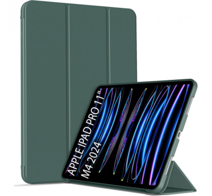 Чохол до планшета BeCover Tri Fold Soft TPU Silicone Apple iPad Pro 11" M4 2024 Dark Green (711746)