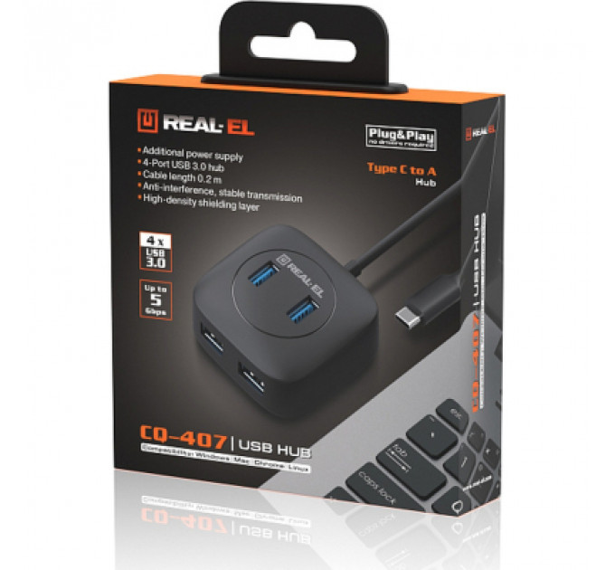 Концентратор REAL-EL CQ-407 black (EL123110011)