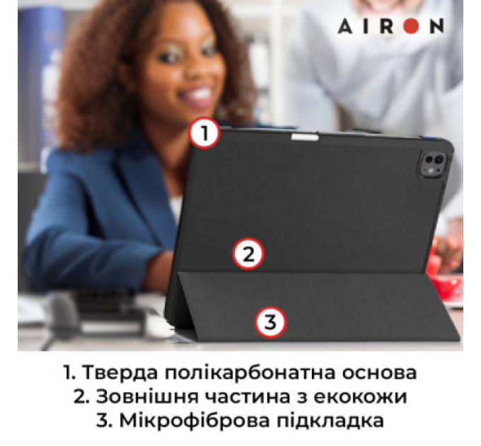Чохол до планшета AirOn Premium SOFT iPad Pro 13 2024 + Film Black (4822352781129)