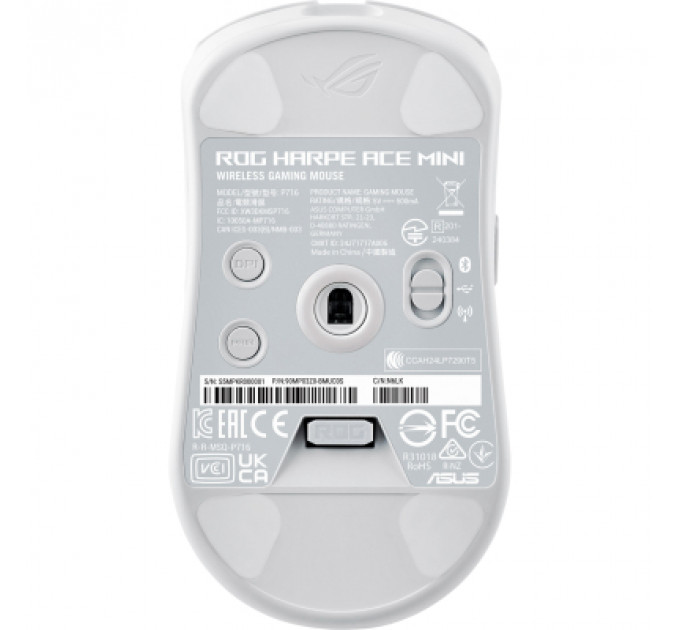 Мишка ASUS ROG Harpe Ace Mini Wireless/Bluetooth/USB White (90MP03Z0-BMUA10)