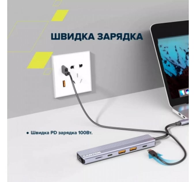 Порт-реплікатор Canyon Docking Station DS-17 6 in 1 4k USB-C hub (CNS-TDS17)