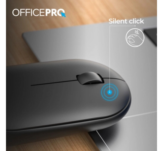 Мишка OfficePro M185B Silent Click Wireless Black (M185B)
