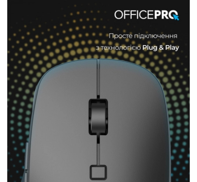 Мишка OfficePro M305B Silent Click Ergonomic Wireless Black (M305B)
