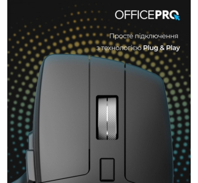 Мишка OfficePro M395B Silent Click Ergonomic Wireless Black (M395B)