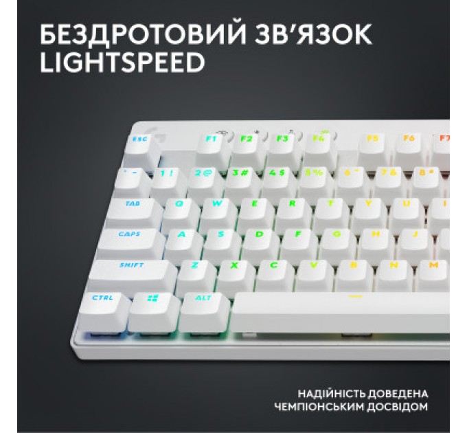 Клавіатура Logitech G PRO X TKL Lightspeed Tactile USB UA White (920-012148)