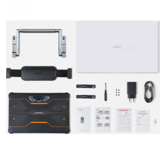 Планшет OUKITEL RT8 6/256GB Dual Sim Black-Orange with hand (6931940756396)