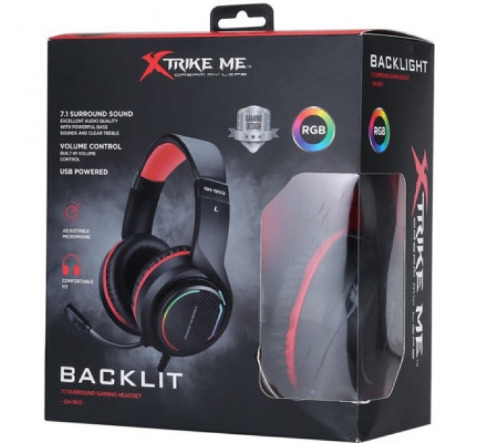 Навушники Xtrike ME GH-903 RGB-LED Black (GH-903)