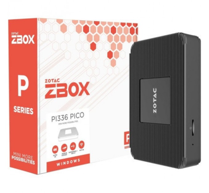 Zotac Комп'ютер Zotac PI336 pico / Celeron N6211, 4GB LPDDR4x onboard, 128GB eMMC, WIFI, BT, DP/HDMI, W11Pro (ZBOX-PI336-W5C)